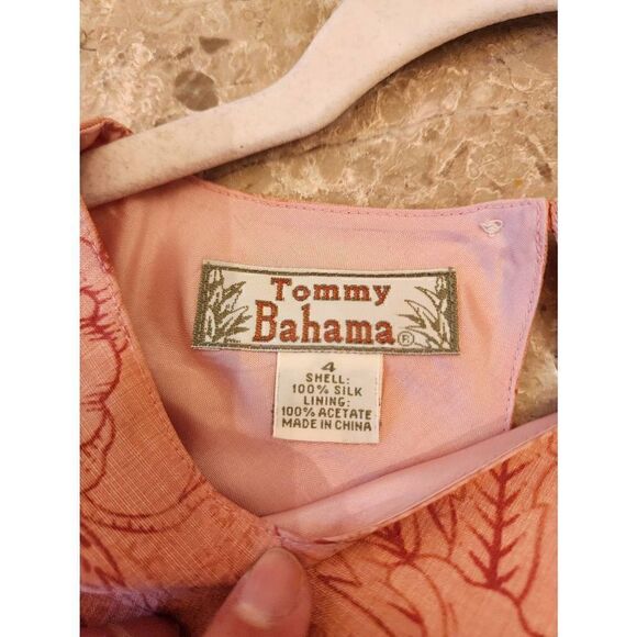 Vintage Tommy Bahama blush pink silk sheath dress size 4 - Picture 3 of 7
